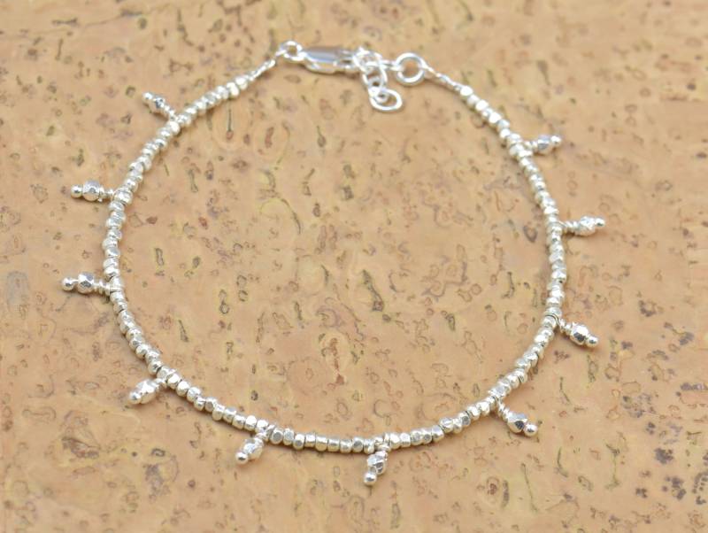 sterling Silber Nuggets Armband.silber Charms.hänge Charms.sterling Verschluss.sterling Perlen sterling Silber Nuggets Armband.silber Charms.hänge Charms.sterling Verschluss.sterling Perlen von Zzaval