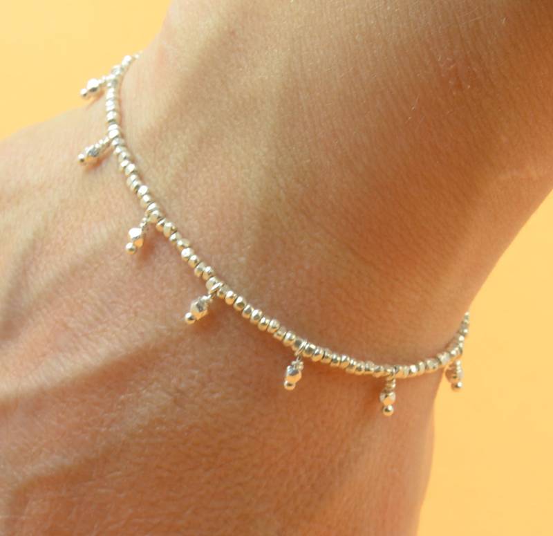 sterling Silber Nuggets Armband.silber Charms.hänge Charms.sterling Verschluss.sterling Perlen sterling Silber Nuggets Armband.silber Charms.hänge Charms.sterling Verschluss.sterling Perlen von Zzaval
