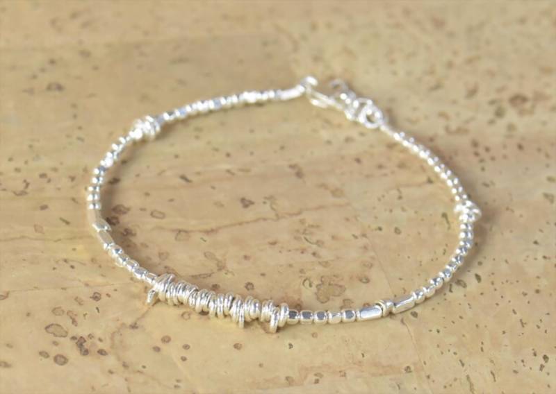 sterling Silber Perlen Armband von Zzaval