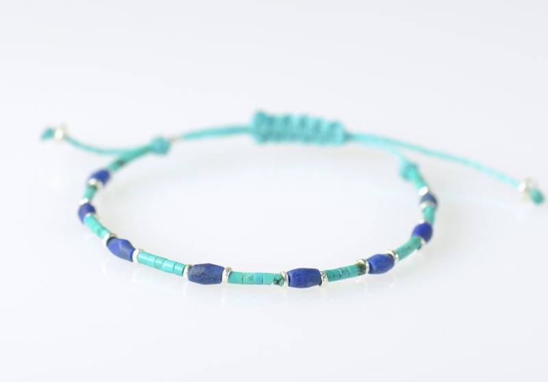 sterling Silber Türkis Und Lapislazuli Armband sterling Silber Türkis Und Lapislazuli Armband von Zzaval