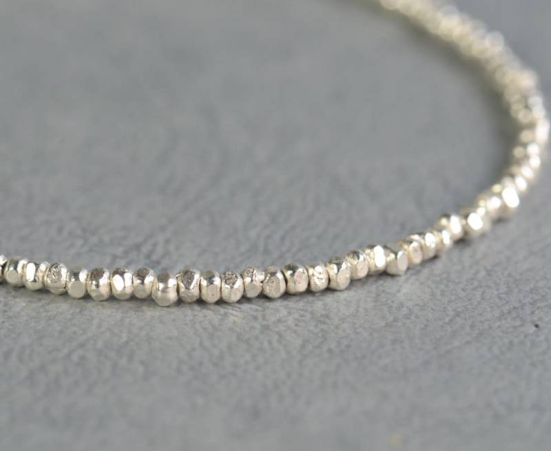 sterling Silber Winzigen Perlen Armband-Perlen Armband-Nuggets Armband sterling Silber Winzigen Perlen Armband-Perlen Armband-Nuggets Armband von Zzaval