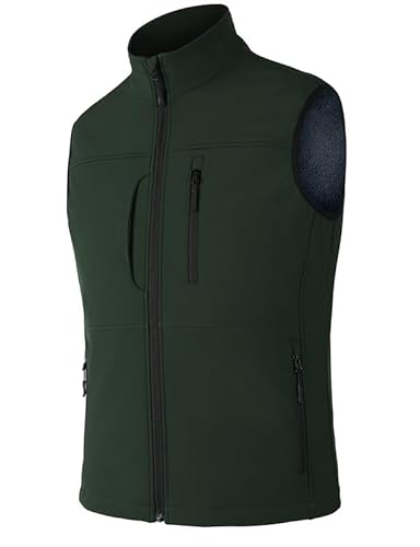 Zzkouine Stichschutzweste Herren Tarnweste Für Männer Leichte Mit Fleece Gefütterte Ärmellose Softshell Jacke Für Golf 2 Versteckte Taschen Leichtes Wasserabweisendes Material Für Reisen von Zzkouine