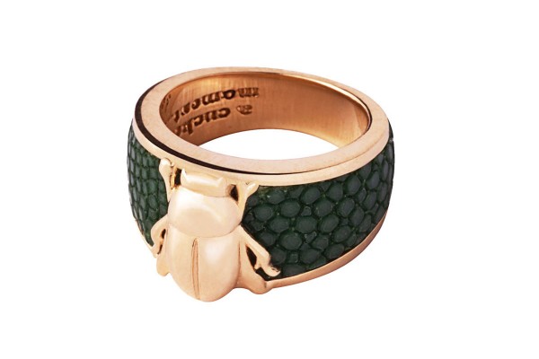 Scarab - Skarabäus Silber Ring mit Rochenleder in vielen Farben von a cuckoo moment...