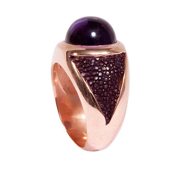 Sunrise - Sterling Silber Ring rose vergoldet mit Amethyst lila und... von a cuckoo moment...