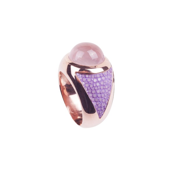 Sunrise - Sterling Silber Ring rose vergoldet mit Rosenquarz und Ro... von a cuckoo moment...