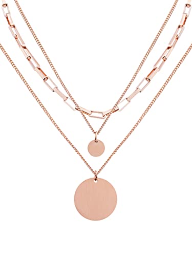 a little something® Halskette Romana | Damen Layer Kette mit 18 Karat Vergoldung in Roségold | Inklusive nachhaltiger Geschenkverpackung mit FSC®-Zertifikat von a little something