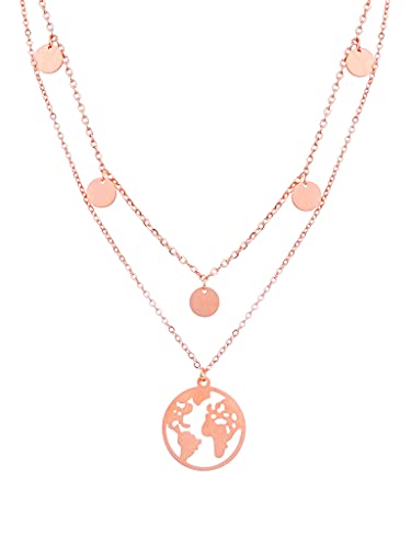 a little something® Halskette Noord | Damen Layer Kette mit 18 Karat Vergoldung (Gold & Roségold) | Inklusive nachhaltiger Geschenkverpackung mit FSC®-Zertifikat von a little something