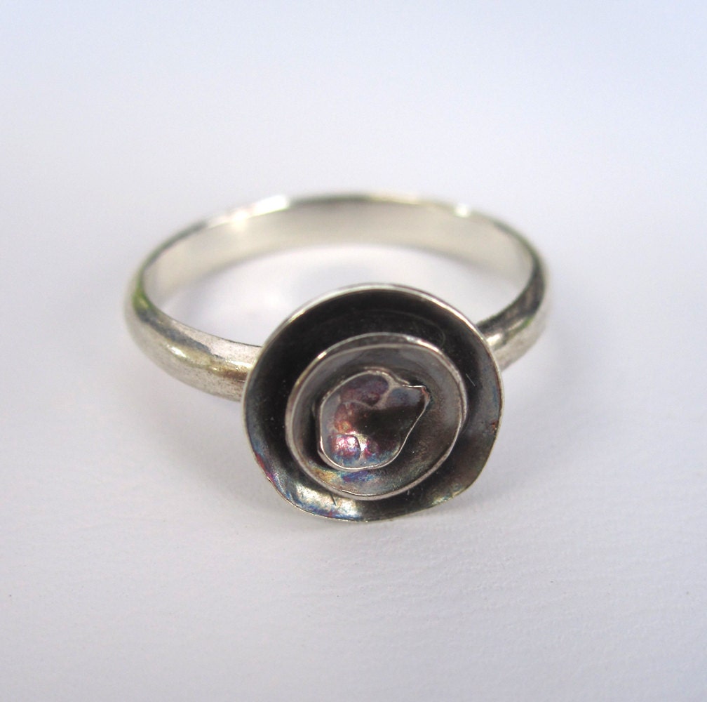 Nesting Rain Drop Ring Aus Sterlingsilber, Unikat von a1000kisses