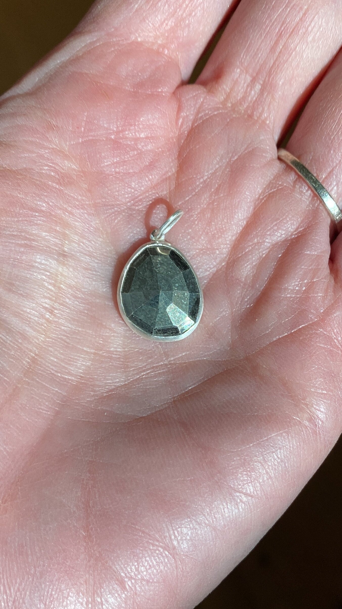 Rosenschliff Pyrit Handgemachte Halskette Sterling Silber von a1000kisses