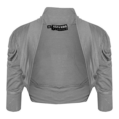a2z4kids Neu Kinder Mädchen Ruched Ärmel Stilvoll Zucken Bolero Cropped Strickjacke 2 3 4 5 6 7 8 9 10 11 12 13 Jahre von A2Z 4 Kids