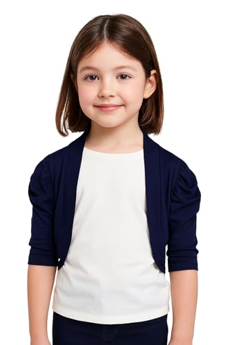 a2z4kids Neu Kinder Mädchen Ruched Ärmel Stilvoll Zucken Bolero Cropped Strickjacke 2 3 4 5 6 7 8 9 10 11 12 13 Jahre von A2Z 4 Kids