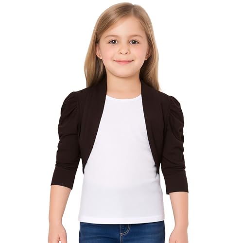 a2z4kids Neu Kinder Mädchen Ruched Ärmel Stilvoll Zucken Bolero Cropped Strickjacke 2 3 4 5 6 7 8 9 10 11 12 13 Jahre von A2Z 4 Kids