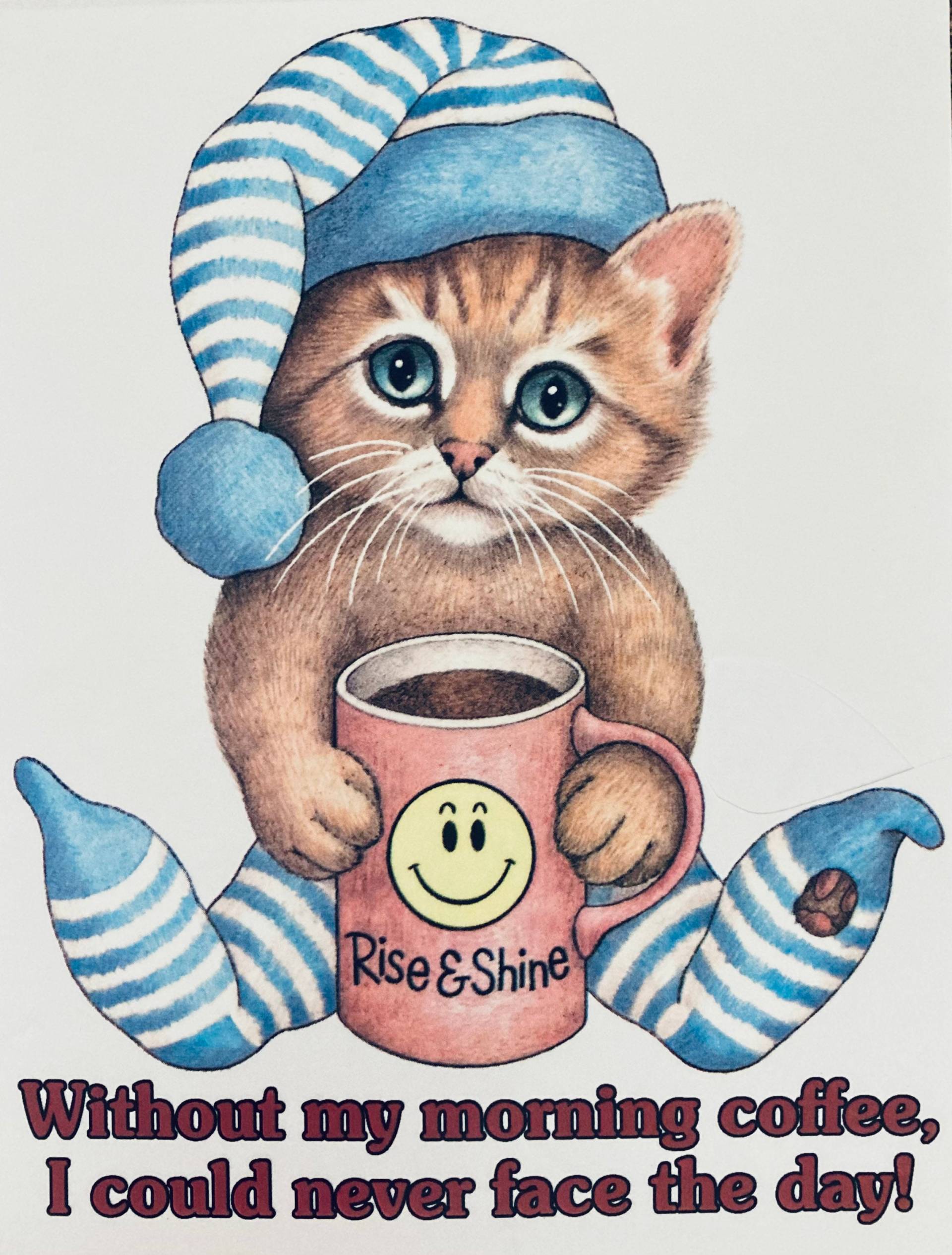 Deine Wahl Kitty Vintage T-Shirts-I Don't Do Mornings, Stress Out, Need Morning Coffee & Mehr Deine Wahl Kitty Vintage T-Shirts-I Don't Do Mornings, Stress Out, Need Morning Coffee & Mehr von aBetterTomorrowSales