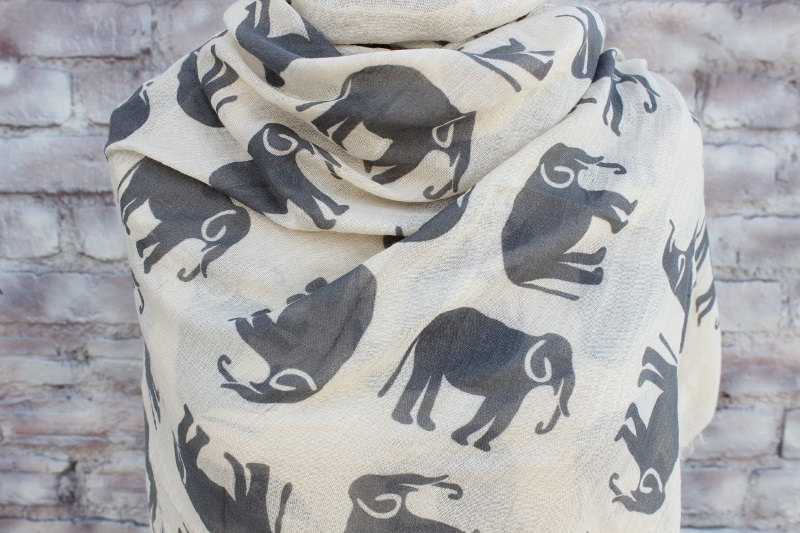 Elefanten Print Schal Für Frau Tolles Accessoire Dein Outfit/Geschenk Sie von aCutee