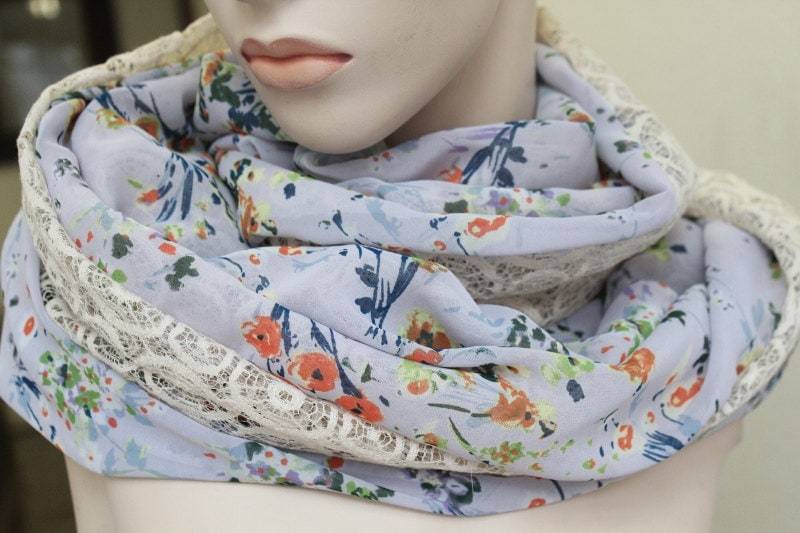 Schal Für Den Frühling/Damenschal Mit Spitze Weicher Chiffonschal von aCutee