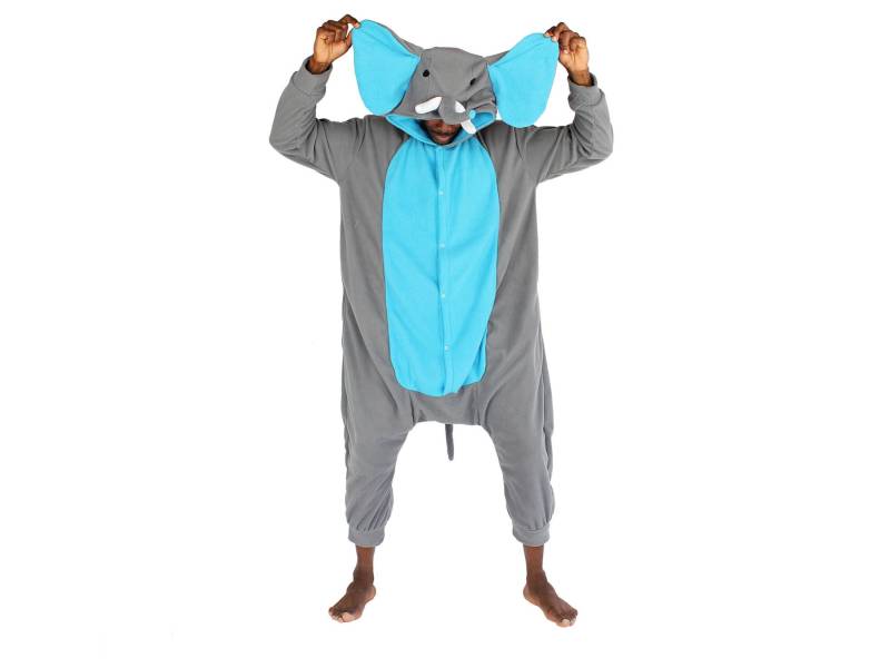 Erwachsene Tier Onesie | Kigurumi - Cosplay Anime Pajamas Kostüm Elefant | Männlich & Weiblich von aFREAKaClothing