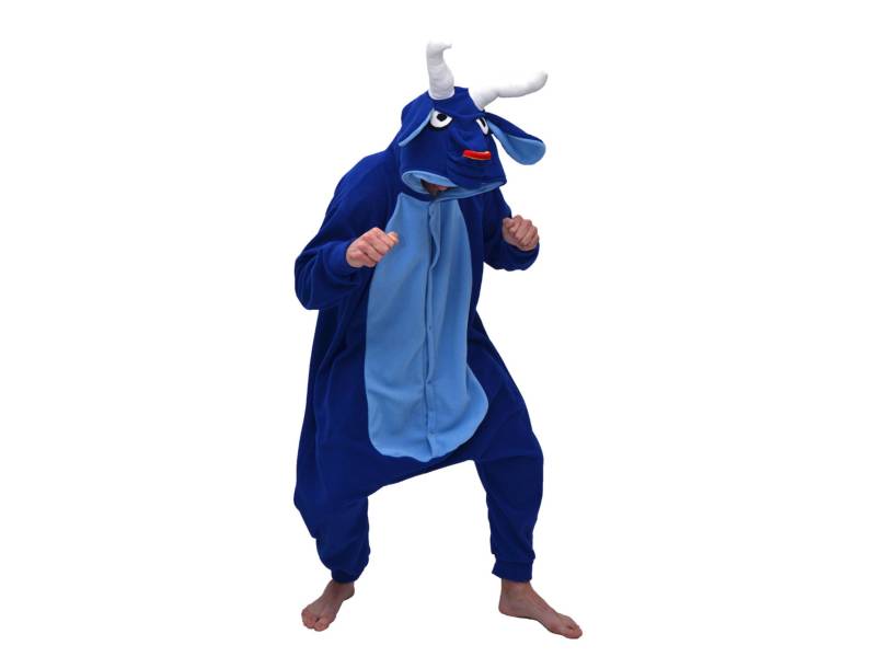 Erwachsene Tier Onesie | Kigurumi - Cosplay Kostüm Anime -Rugby Blauer Stier von aFREAKaClothing