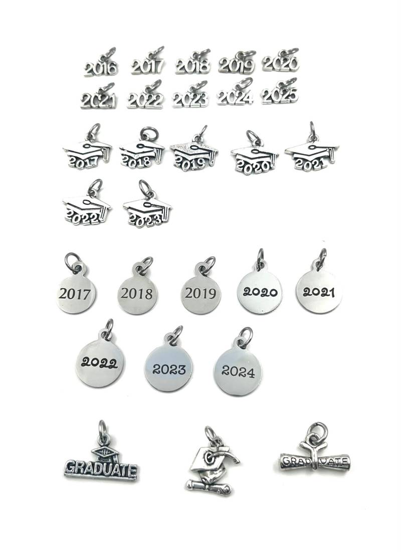 2024 Graduate Charm, Graducher Anhänger, Doktorhut Cap 2025 Silber Für Schlüsselanhänger, Armband Oder Kette, Zu Jedem Meiner Listings Hinzufügen von aJoyfulSurprise
