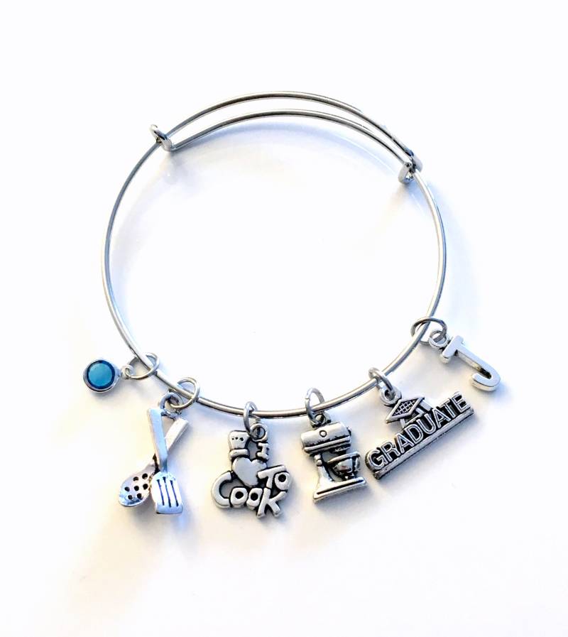 Abschlussgeschenk Für Die Food-Service-Industrie Armband, Hauswirtschaft Charm Armreif, Gebäck Kochschülergeschenk, Koch Sous Chefkoch von aJoyfulSurprise