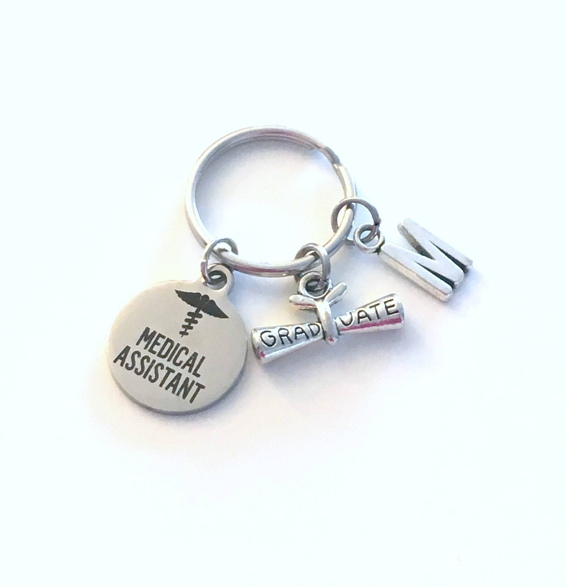 Arzthelferin Abschlussgeschenk, 2025 Ma Schlüsselbund, Geschenk Für Studenten Graduierter Schlüsselring, Schlüsselkette Anfangsbuchstabe von aJoyfulSurprise