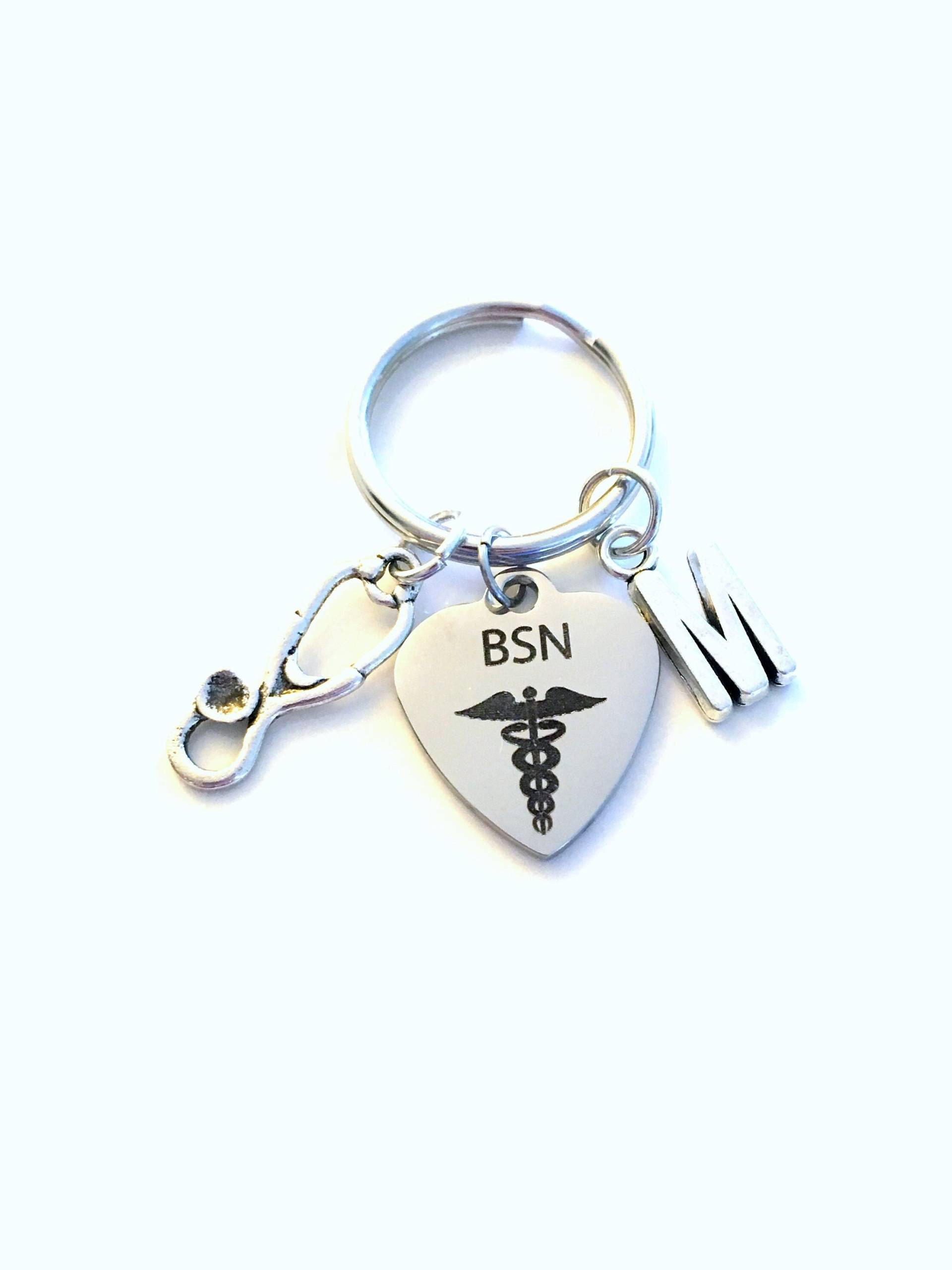 Bsn Schlüsselanhänger Geschenk, Bachelor Of Science in Nursing Vorhanden, Krankenschwester Schlüsselanhänger, Abschlussfeier Oder von aJoyfulSurprise