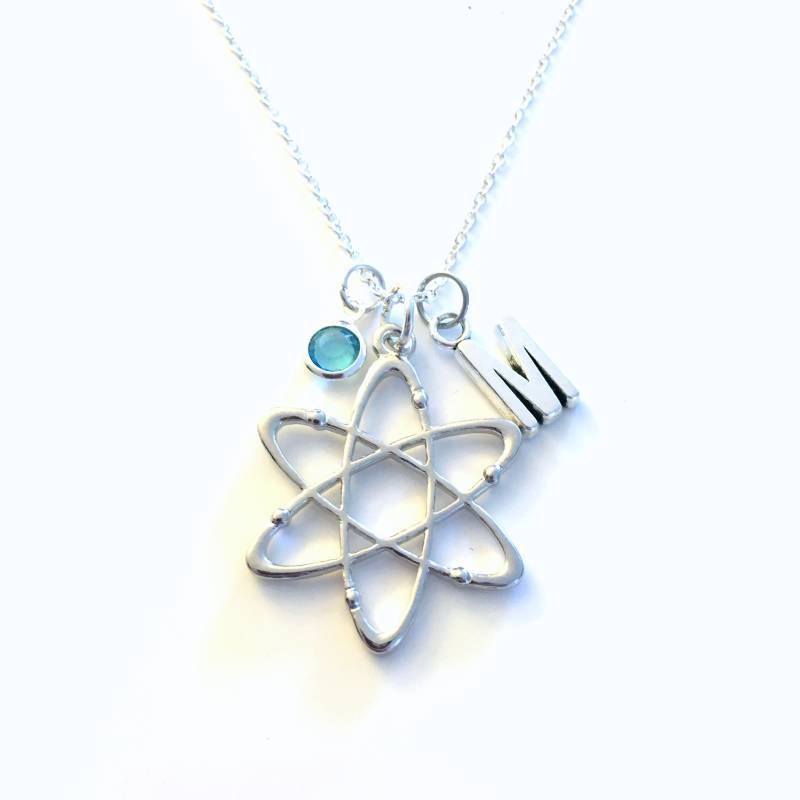 Chemie Geschenk, Wissenschaft Schmuck, Atom Halskette, Geschenk Für Wissenschaftler, Molekül Geek Nerd Chemiker Abschluss Oder Ruhestand von aJoyfulSurprise