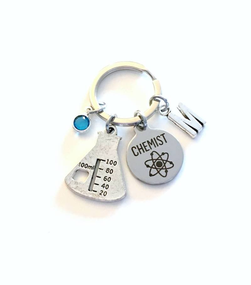 Chemie Geschenk Für Graduierter Schlüsselbund, Chemiker Schlüsselanhänger, Wissenschaftsbecher Schlüsselring, Industrieller Forschungshelfer von aJoyfulSurprise
