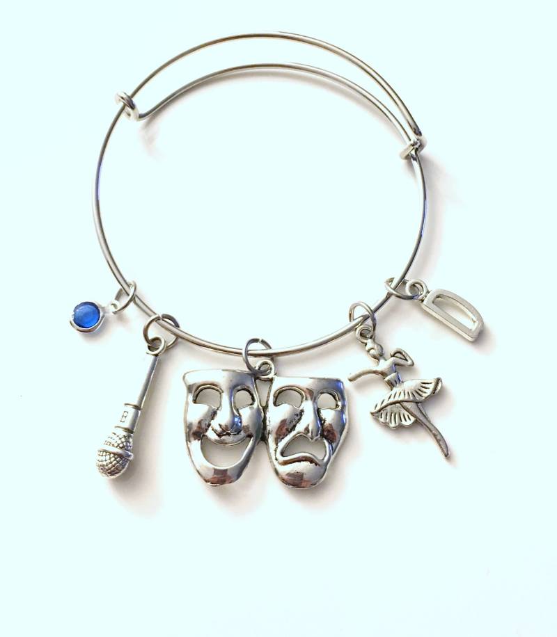 Dance Mom Schmuck, Schauspielerin Armband, Sing Akt Und Tanz Geschenk, Triple Threat Theater Drama Maske Geschenk Für Bühnenkünstler von aJoyfulSurprise