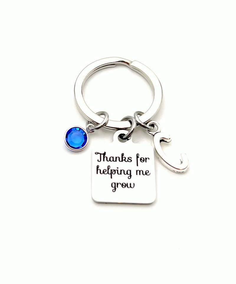 Dank Für Das Helfen, Mir Zu Wachsen Schlüsselbund Lehrer Schlüsselanhänger Geschenk Tagesmutter von aJoyfulSurprise