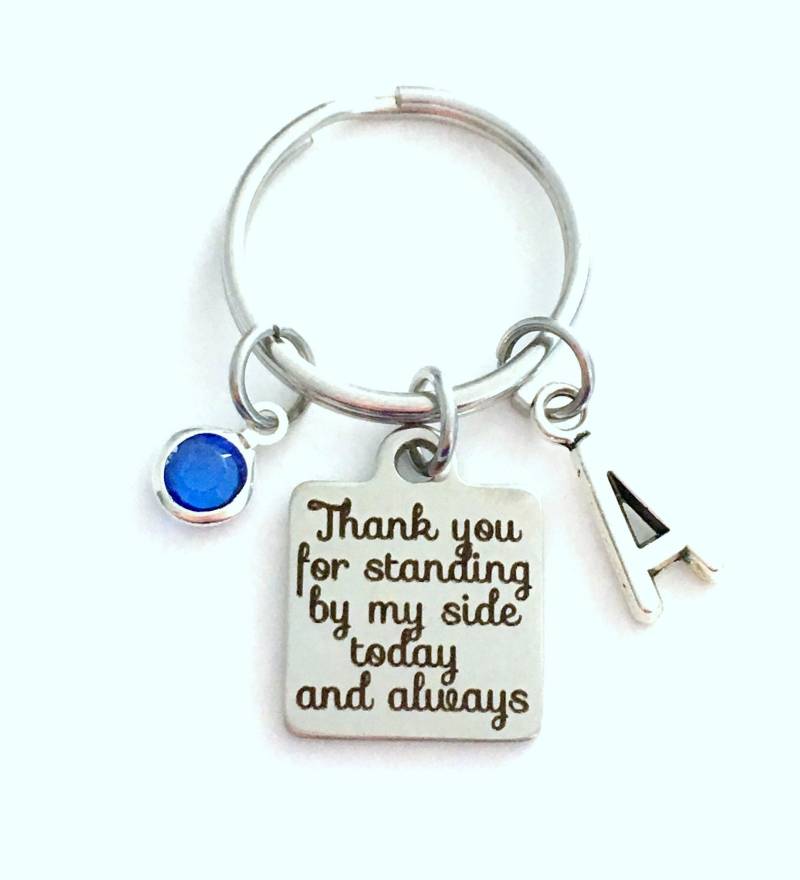 Danke, Dass Sie Heute Und Immer An Meiner Seite Stehen Schlüsselanhänger, Geschenk Für Bräutigam Mutter Vater Brautparty Brautjungfer von aJoyfulSurprise