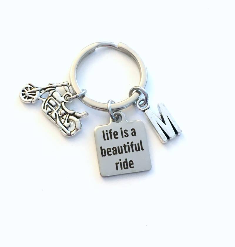 Das Leben Ist Eine Schöne Fahrt Schlüsselanhänger, Motorrad-Schlüsselanhänger, Biker-Schlüsselanhänger, Geschenk Für Mann Oder Frau von aJoyfulSurprise