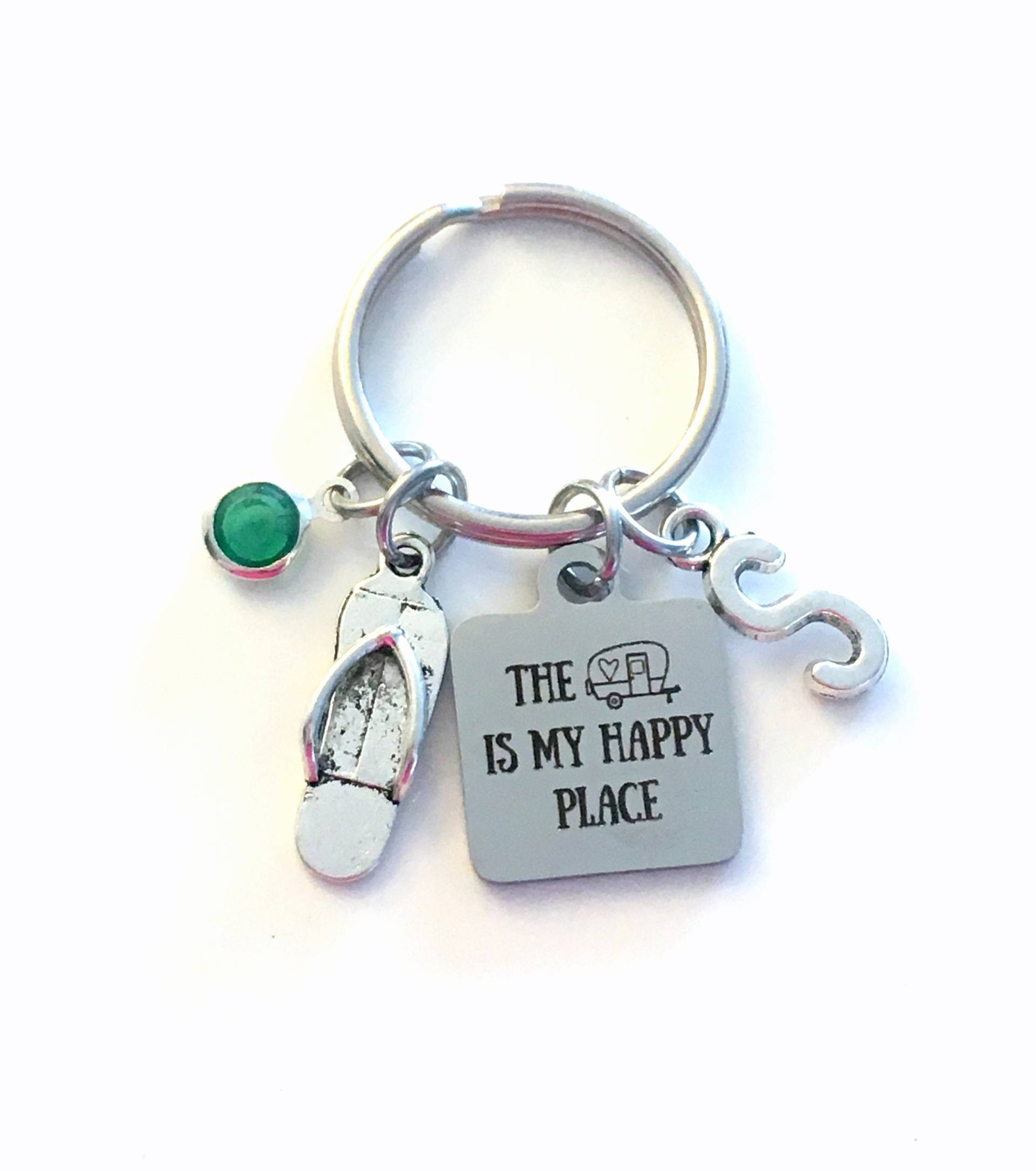 Der Camper Ist Mein Glücklicher Ort Schlüsselanhänger Rv Geschenk Für Muttertagsgeschenk Camping Wohnwagen Freund von aJoyfulSurprise