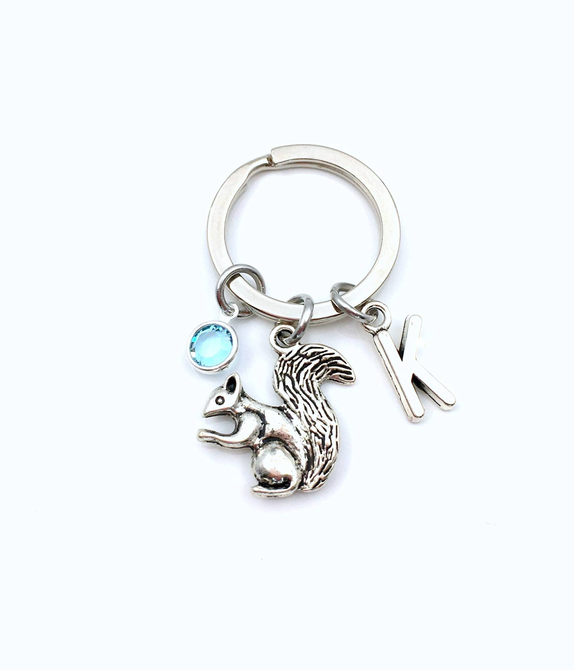 Eichhörnchen Schlüsselanhänger, Streifenhörnchen Tier Geburtstagsgeschenk, Weihnachtsgeschenk von aJoyfulSurprise