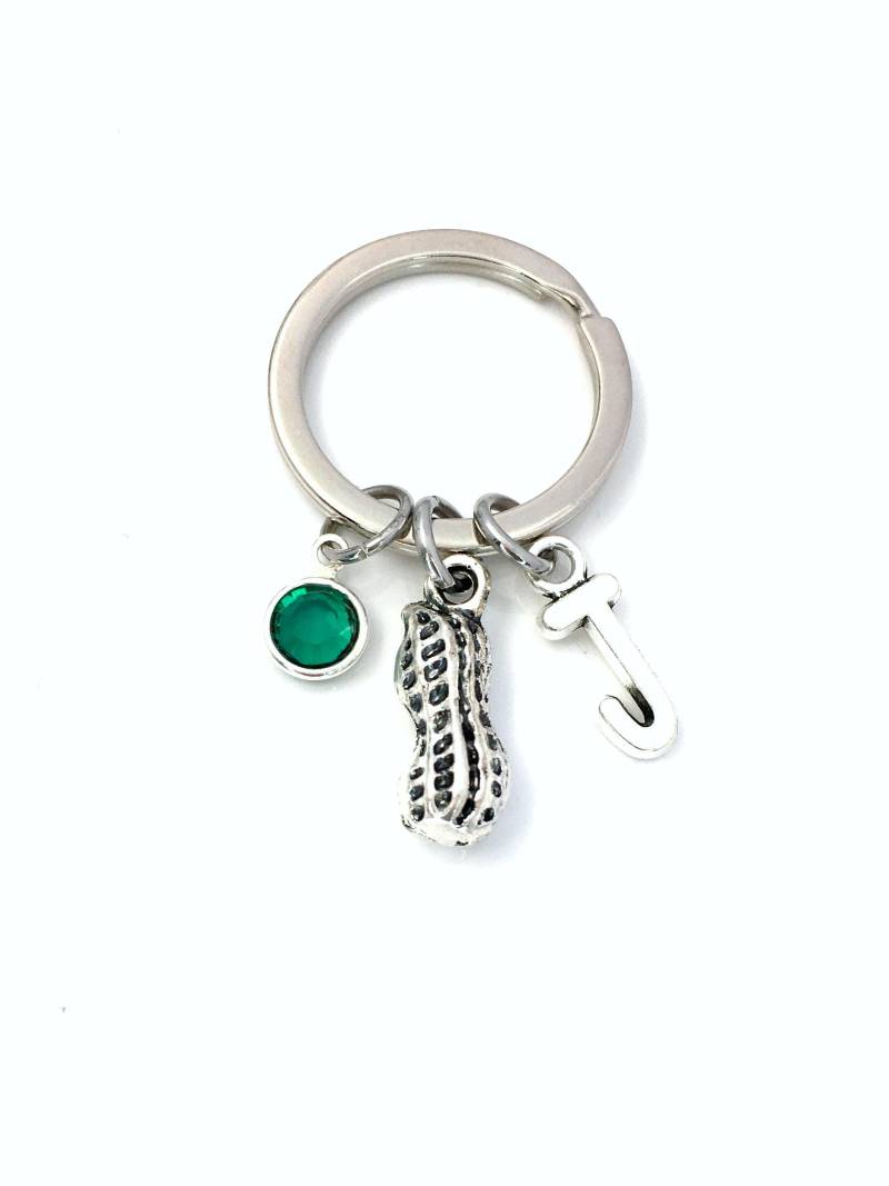 Erdnuss Schlüsselanhänger Vorhanden, Lebensmittel Schlüsselanhänger, Baseball Snack Food Silber Nussschale Geschenk - Klein von aJoyfulSurprise