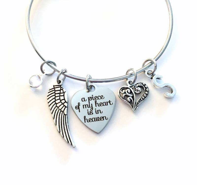 Erinnerungsstück/Ein Stück Meines Herzens Ist Im Himmel Edelstahl Armband Verlust Von Mama, Papa, Tochter, Sohn Schmuck Schutzengelflügel Erinnerungsstück/Ein Stück Meines Herzens Ist Im Himmel Edelstahl Armband Verlust Von Mama, Papa, Tochter, Sohn Schmuck Schutzengelflügel von aJoyfulSurprise