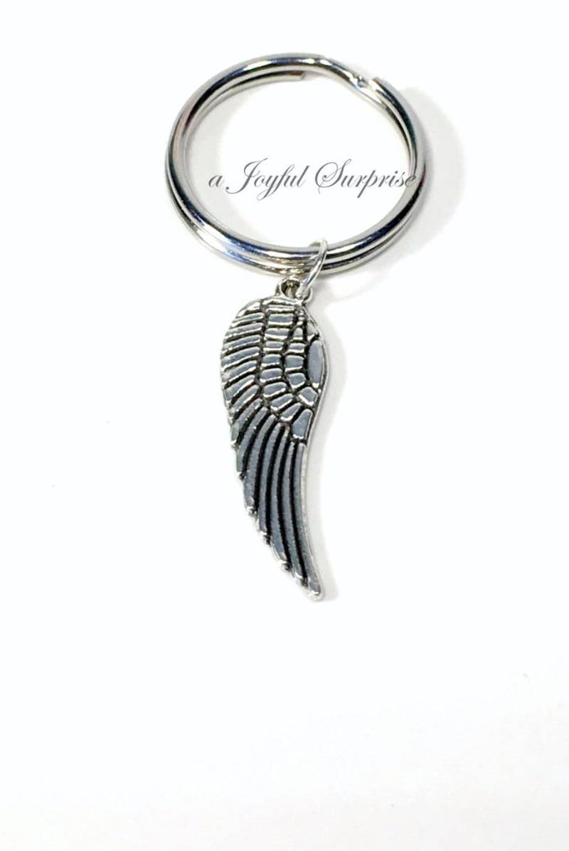 Flügel Schlüsselbund, Engelsflügel Schlüsselanhänger, Feder Gedenkgeschenk, Beileid Geschenk Für Den Verlust Von Mutter Vater Sohn Tochter, Schutz von aJoyfulSurprise
