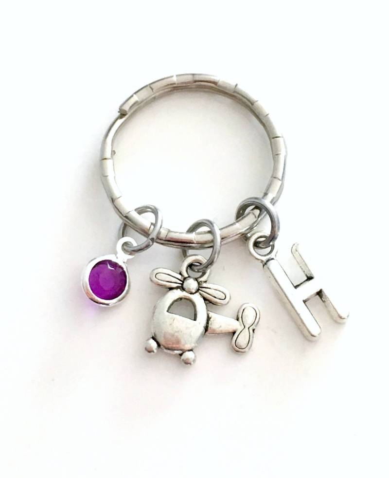 Hubschrauber Schlüsselanhänger/Chopper Charlie Tango Personalisiertes Silber Pilot Geschenk von aJoyfulSurprise