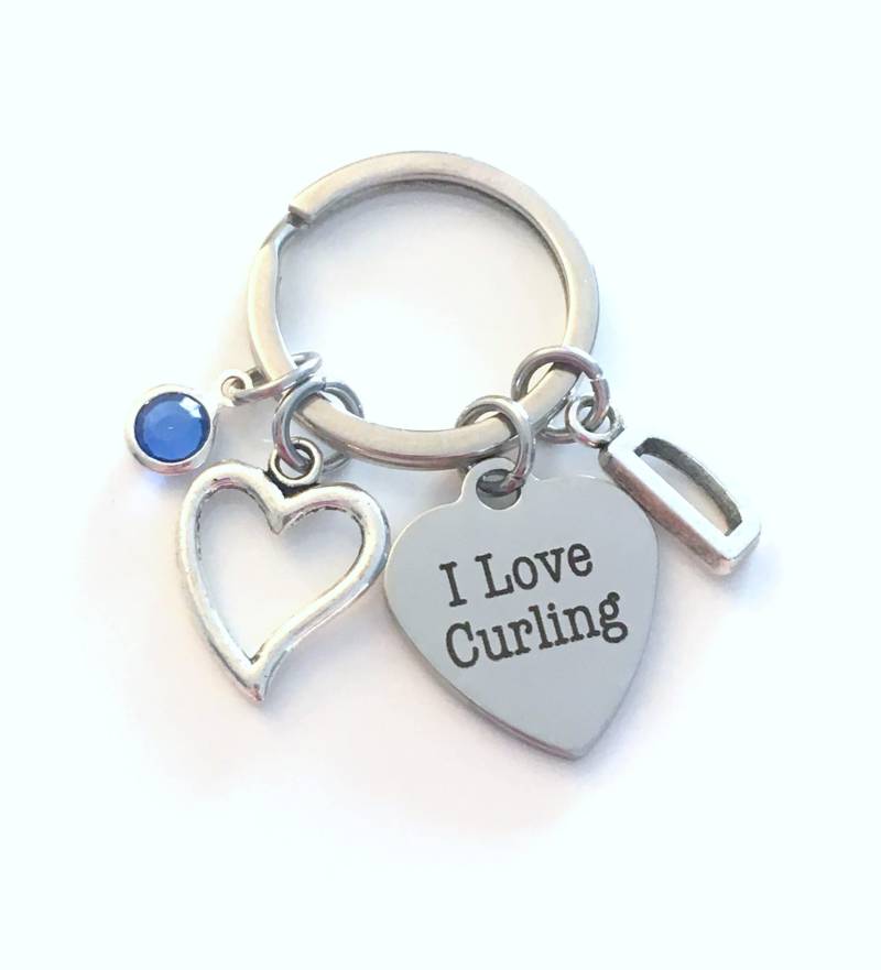 Ich Liebe Curling Schlüsselanhänger, Curler Geschenk Für Muttertag Oder Vatertag Teammate Bester Freund Bff Sport Curl von aJoyfulSurprise