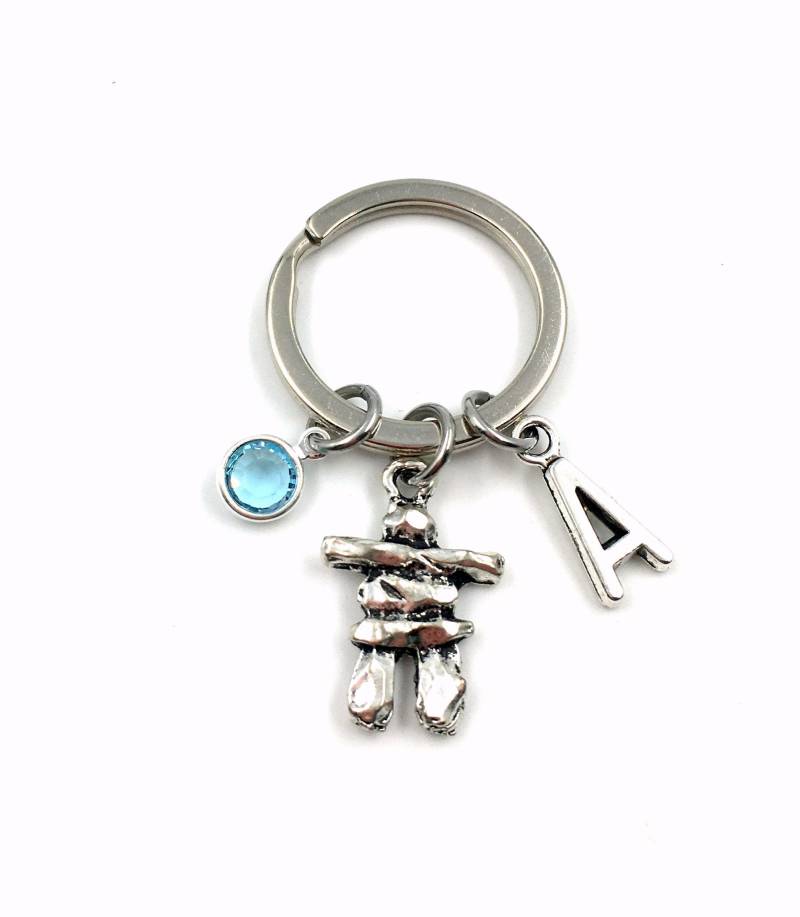 Inukshuk Geschenk Schlüsselanhänger/Inuit Stone Man Personalisiertes Geburtstagsgeschenk Weihnachtsreise Neu Mit Etikett von aJoyfulSurprise