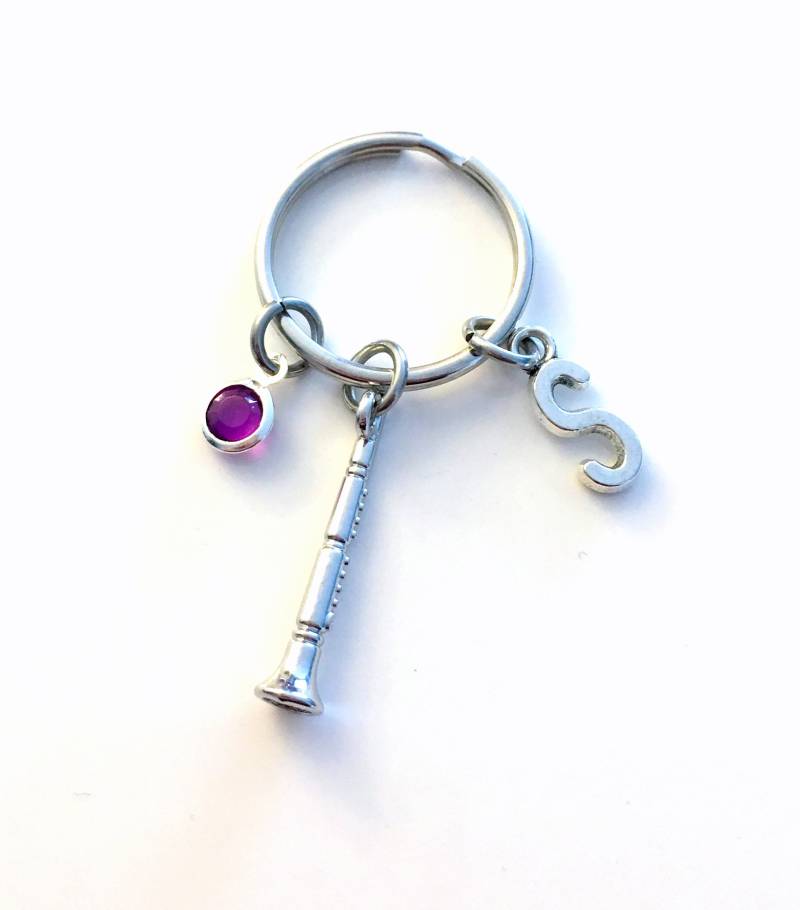Klarinette Geschenk, Schlüsselbund, Band Instrument Schlüsselanhänger, Klarinettist Silber Charme, Personalisierte Schlüsselring Klarinette Geschenk, Schlüsselbund, Band Instrument Schlüsselanhänger, Klarinettist Silber Charme, Personalisierte Schlüsselring von aJoyfulSurprise