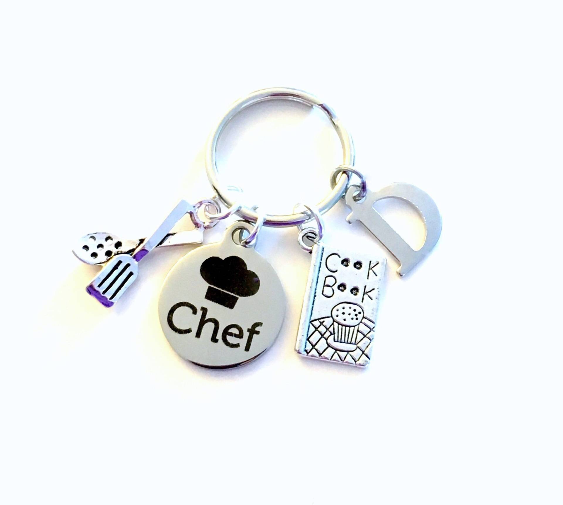 Koch Schlüsselanhänger/Geschenk Für Konditor Silber Backen Kochen Charme Abschlussfeier von aJoyfulSurprise