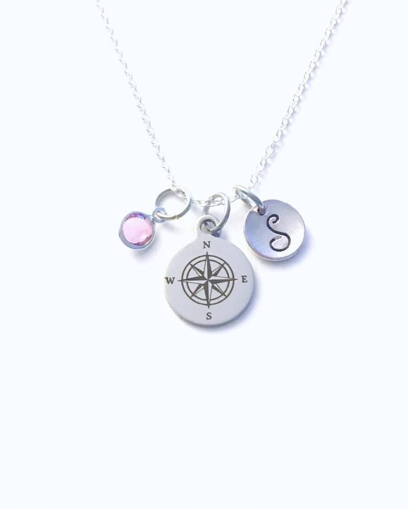 Kompass Halskette, Nordstern Schmuck, Geschenk Für Tochter, Graduierte Am Abschluss, Reiseanhänger Sie, Mutter von aJoyfulSurprise