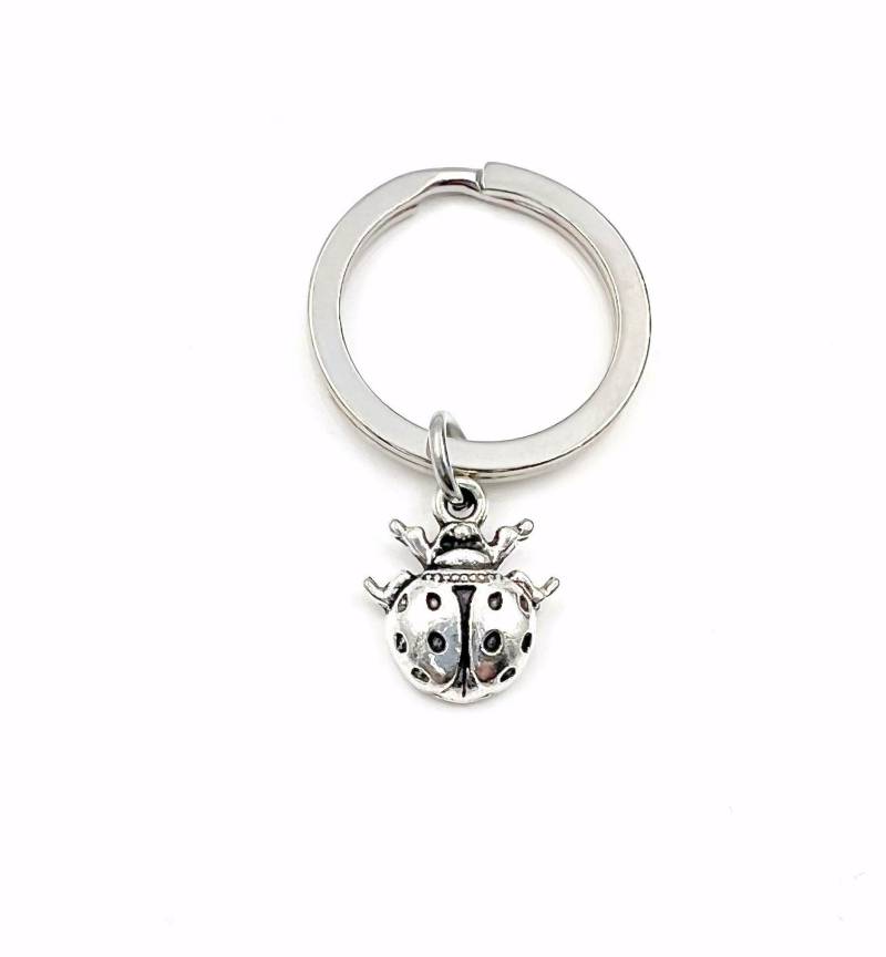 Marienkäfer Schlüsselanhänger, Glücksbringer, Silber Kleine Käfer Tier Tochter, Sohn, Enkelin Geschenk Von Den Eltern von aJoyfulSurprise