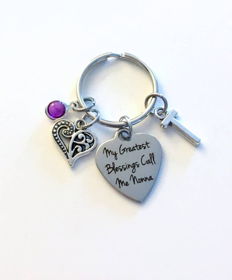 Nonna Geschenk Schlüsselanhänger, Mein Größter Segen Nennt Mich Großmutter Von Enkelkindern, Tochter Oder Sohn von aJoyfulSurprise