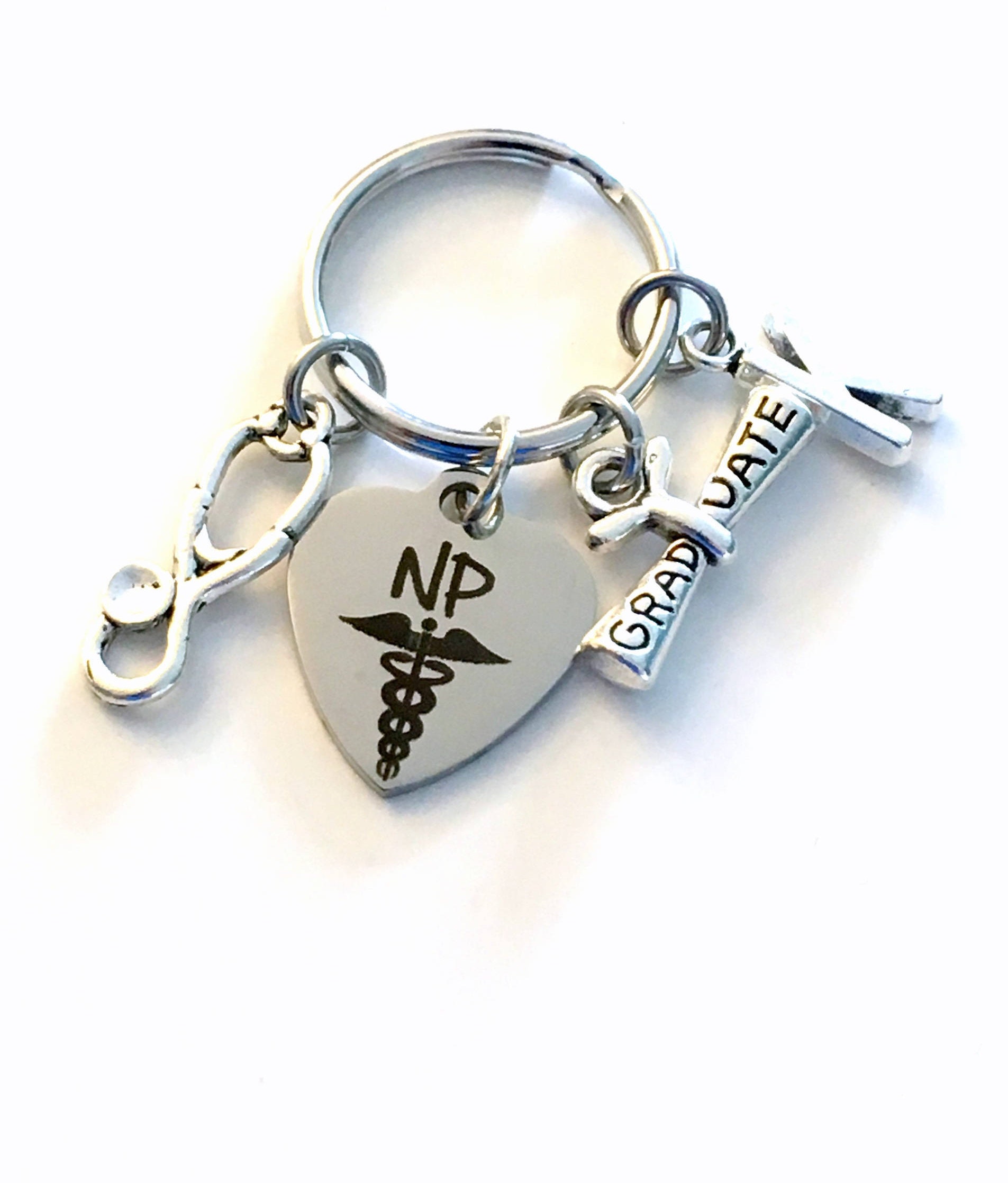 Np Abschlussgeschenk, Abschluss Schlüsselring Für Krankenschwester Praktiker, Graduierte Schlüsselanhänger von aJoyfulSurprise
