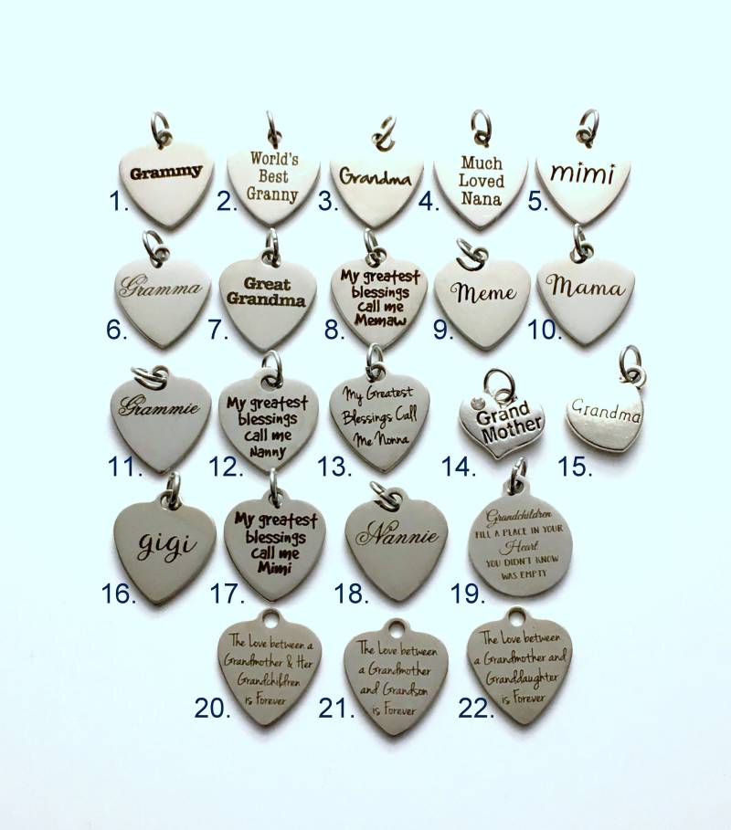 One - Großmutter Charm, Fügen Sie Auf 1 Einzelne Anhänger, Silber Oma Mimi Grammy, Viel Geliebt Nana World's Best Schmuck Grammie Grammy Diy von aJoyfulSurprise