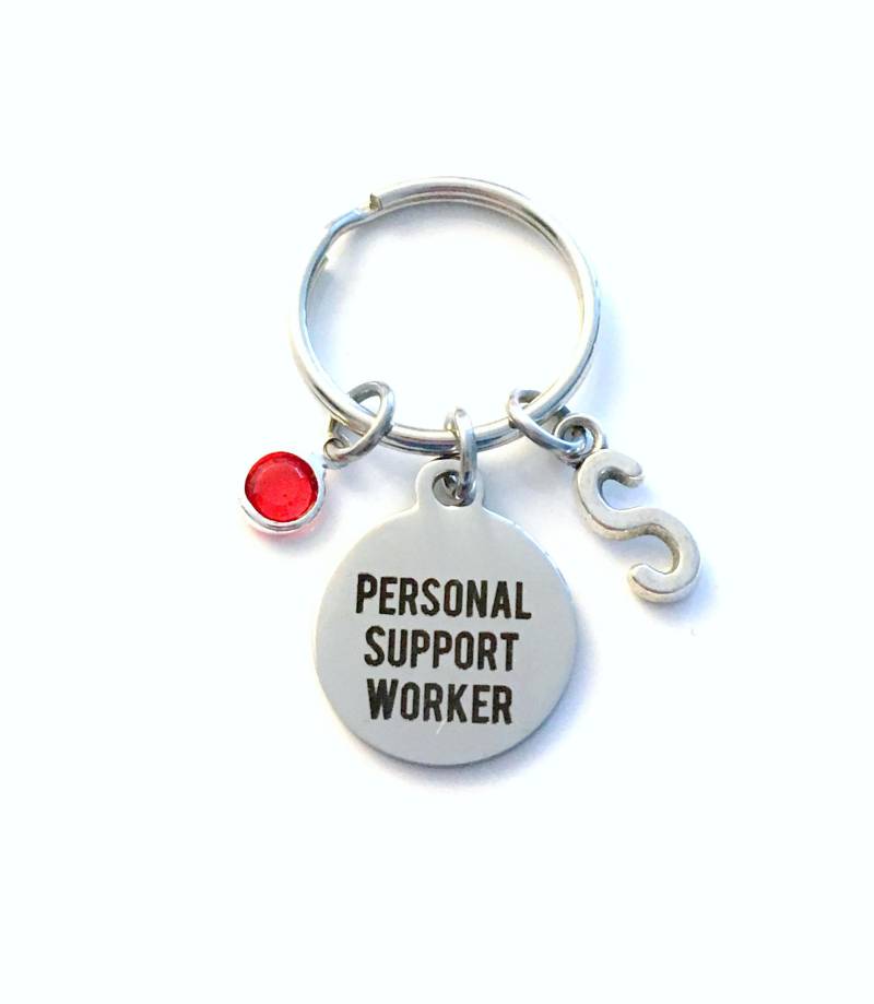 Personal Support Worker Schlüsselanhänger, Psw Schlüsselanhänger College Abschluss Geschenk, Ruhestand Frauen Sie Ihn Männer Frau Initial von aJoyfulSurprise