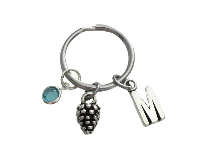 Pinecone Geschenk, Schlüsselbund, Pine Cone Schlüsselanhänger, Natur Nussbaum Schmuck, Silber Anhänger Charme von aJoyfulSurprise