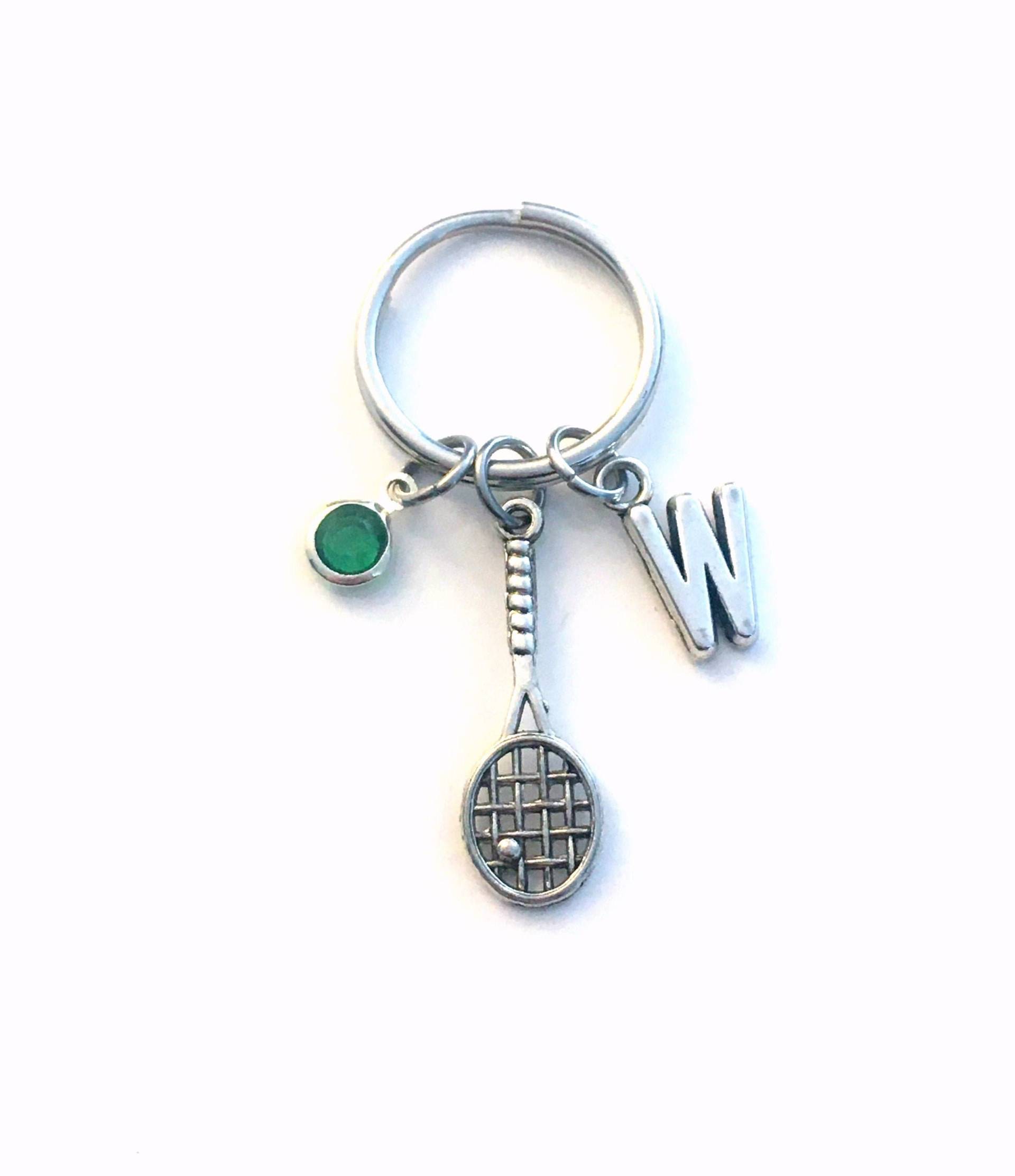 Racquetball Geschenk, Spieler Schlüsselbund, Squashschläger Schlüsselanhänger, Squash Silber Tennis Schlüsselring, Geschenk Für Trainer, Sportlehrer von aJoyfulSurprise