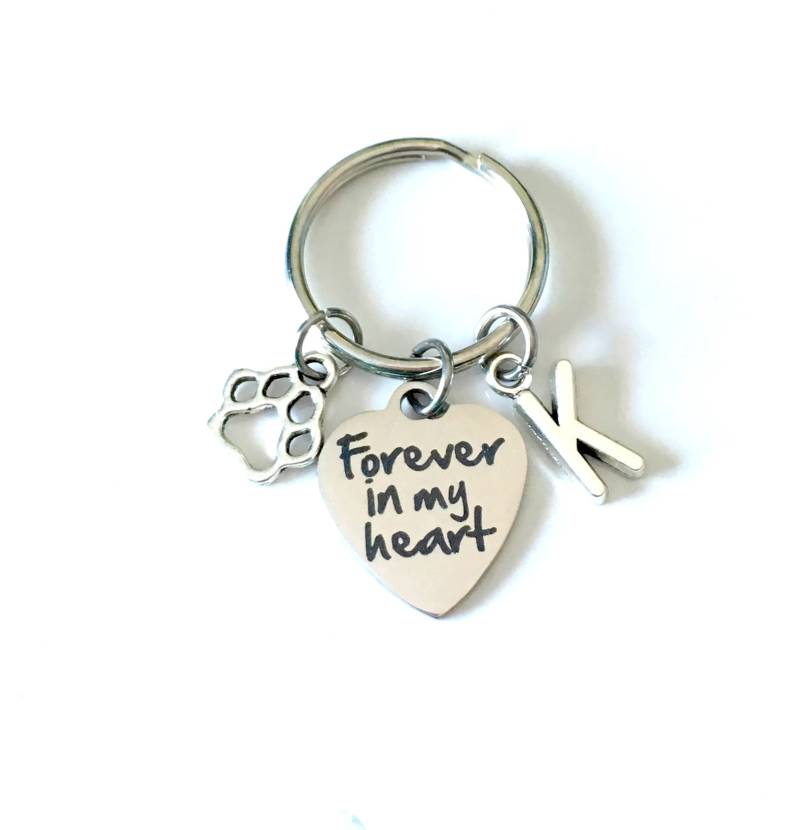 Regenbogenbrücke Erinnerungsgeschenk, Verlust Des Hundes Sympathiegeschenk, Für Immer in Meinem Herzen Schlüsselbund, Haustier-Tatzen-steincharme von aJoyfulSurprise